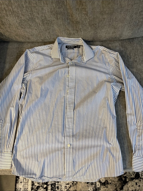 Lauren Ralph Lauren Other - Lauren Ralph Lauren White and Blue Striped Men's Dress Shirt 16 34/35